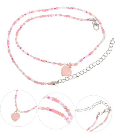 OFFSCH Colorful Heart Pendant Ladies Necklaces Bridal Necklace Beads Necklace Heart-Shaped Accessories Miss As Shown 5 49X2CM - Buy Online on GoSupps.com