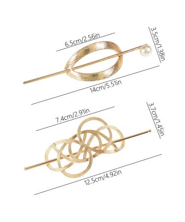 Celtic Hair Clips for Women - Vintage Hollow Metal Hairpins (Set of 4) for Weddings Parties & Office | Gold & Silver Styles - Buy Online on GoSupps.com