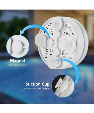 Moxled Underwater Lights - 13 LED RGB Pool Lights with Remote Control | Waterproof Magnetic Decor for Pool Fountain Pond Aquarium & Parties - 4 Pack - Buy Online on GoSupps.com