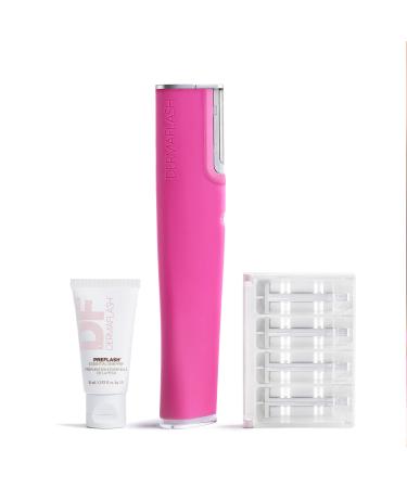 DERMAFLASH LUXE Device, Anti,Aging, Exfoliation, Hair Removal, and Dermaplaning Tool with Sonic Edge Technology and 4 Weeks of Treatment Hot Pink LUXE + - Buy Online on GoSupps.com