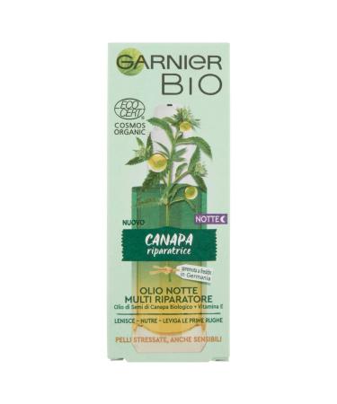 Garnier Garnier Organic Night Face Oil Multi-Repairing Night Oil with Organic Hemp Seed Oil and Vitamin E For Stressed Skin Even Sensitive Skin and First Wrinkles 30ml Pack of 1