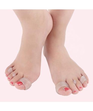 Soft Silicone Hallux Valgus Orthosis | Toe Overlap Correction Pads for Foot Pain Relief - Unisex White - Buy Online on GoSupps.com