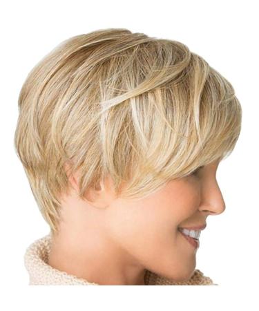 Blonde Short Layered Synthetic Wig for Women - Heat-Resistant Natural Look Ponytail Wig - Buy Online on GoSupps.com