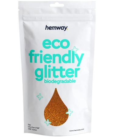 Hemway eco Friendly Biodegable Glitter 100g / 3.5 ounces Bio Cosmetic Safe Sparkle vegan for the face eyeshadow body hair nail - 1/128 "0.008" 0.2 mm - copper holographic