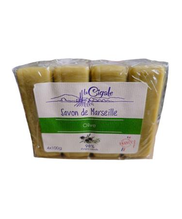 La Cigale Real Marseille Soap Enriched with Olive Oil with Glycerine - 4 x 100 g