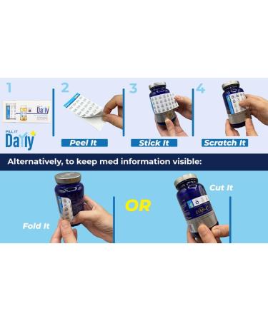 Shop PILL IT Daily Scratch Off Stickers | Pill Reminder & Medication Tracker for Kids Pets & Travel - Buy Online on GoSupps.com