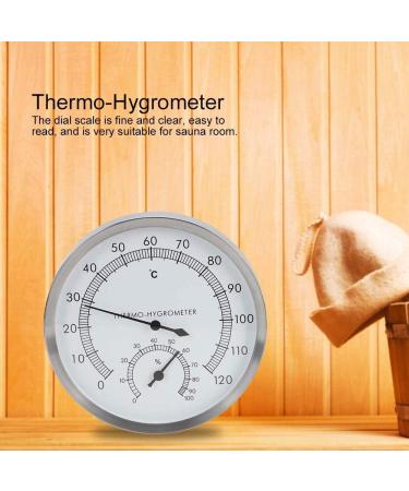 Goshyda Stainless Steel Sauna Thermometer & Hygrometer Accurate Bathroom & Sauna Temperature Checker - Buy Online on GoSupps.com