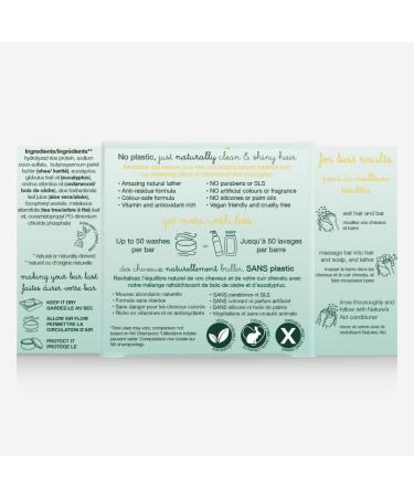 Nature's Aid Balancing Natural Rice Water Shampoo Bar for Hair Growth Strengthening & Thickening Shampoo for All Hair Types. Natural Lather and Salon Quality. Vegan. Made in Canada. (Cedarwood Eucalyptus) 72g - Buy Online on GoSupps.com