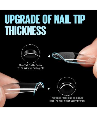 Tomicca 240 pcs Square Nail Tips - Medium Gel Nail Extensions for DIY Nail Art | 12 Sizes Artificial Nails | Hematt Quality - Buy Online on GoSupps.com