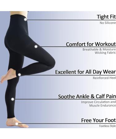 beister Medical Compression Pantyhose 20-30mmHg Support Tights - Footless, Waist High, Opaque - Men & Women - Varicose Veins, Edema, Flight - Black S - Buy Online on GoSupps.com
