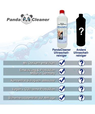 Pandaclean Ultrasonic Cleaning Agents - 2x 1L Concentrate for Glasses Dental Tools Gold Coins & More | Waterproof & International Shipping - Buy Online on GoSupps.com