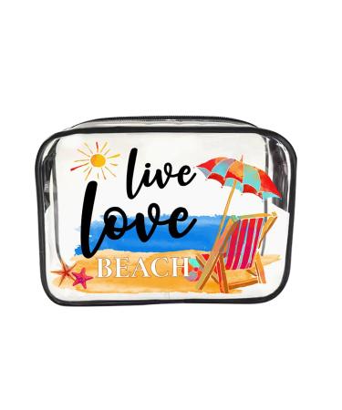 Makeup Organiser Make Up Bag: Clear PVC Travel Makeup Bag - Bag Portable Printed Cosmetic Bags for Women Girls - - Easy Clean Lightweight Perfect for Toiletries Cosmetics (C)