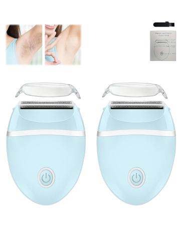 Lady Shaver 2.0 - Lady Shaver 2.0 Lumiskin Lady Shaver for intimate areas electrically removable and washable razor blade ladyshaver for women face legs undergrowth (blue*2)