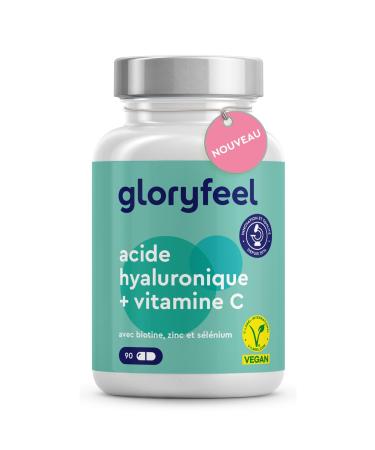 Patented Hyaluronic Acid with Vitamin C Biotin Selenium + Zinc for the Immune System Skin Hair and Nails* Sodium Hyaluronate 90 Capsules for 3 Months No Additives