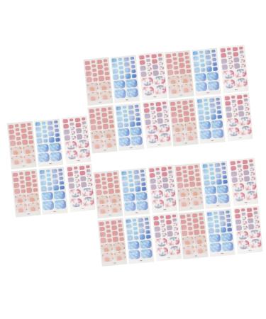 FRCOLOR 30 Sheets toenail Stickers Nail Art Patches u as postizas decoradas Nail Stickers Full Nail Wraps Plastic Fake Nails Summer Stickers Nail Gel Toenails Sticker Child Applique Oval Assorted Colorx5pcs 10X5.5X0.1CMx5pcs
