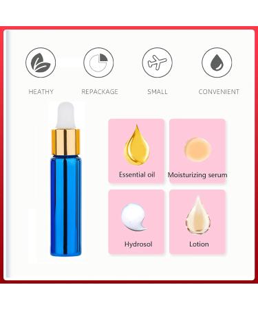 Tianzd 12 Pack 10 ml Chrome Blue Drip Bottles with Glass Pipettes - Essential Oil & Perfume Storage - Gold Screw Cap - Buy Online on GoSupps.com