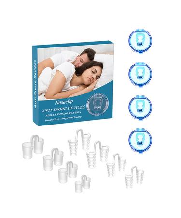 Anti-Snoring Devices That Work Anti Snoring Snore Stopper 4 Nose Clips for Snoring 8 Anti Snoring Nose Vents Snore Stopper Stop Snoring Device Snoring Solution for Men Women(12 Pcs Blue Clear)