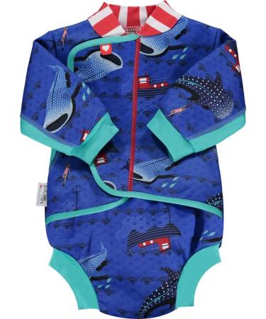 Baby Cosy Recycled Newborn Swimsuit with Leakproof Swim Nappy, Whale Shark Print | 6-12 months - Buy Online on GoSupps.com