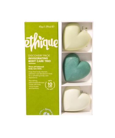 Ethique Body Care Gift Set - Cleanser Polish & Deodorant Gifts for women - Plastic-Free Vegan Cruelty-Free Eco-Friendly 3 Travel Bars 1.59 oz (Pack of 1)