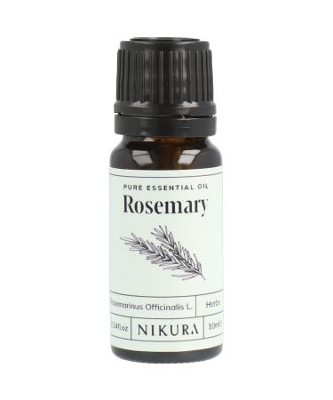 Nikura Rosemary Essential Oil - 10ml | Rosemary Oil for Hair Growth Beard Candles | Use in Aromatherapy Diffuser | Vegan 100% Pure