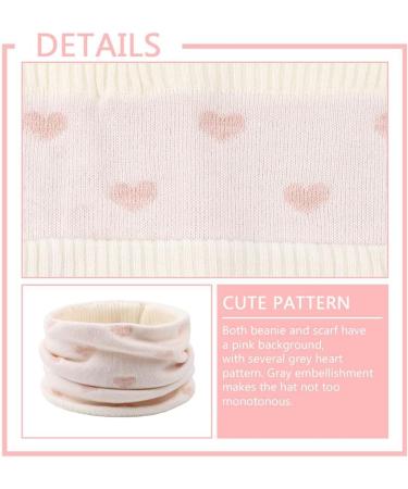 XIAOHAWANG Knitted Baby Hat with Pompom | Winter Warm Beanie for Toddler Kids | Fleece Lining | 2-4 Years | White Hat+Scarf - Buy Online on GoSupps.com