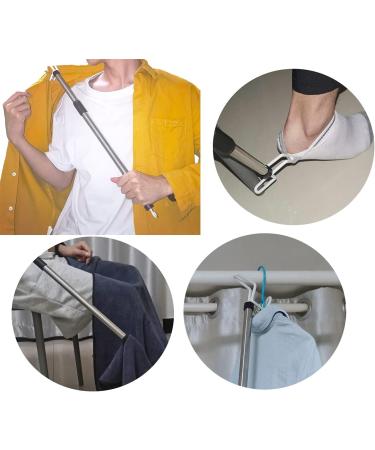 TOPFENG 26 Adjustable Dressing Stick for Shirts, Shoes, Socks - Stainless Steel - Buy Online on GoSupps.com