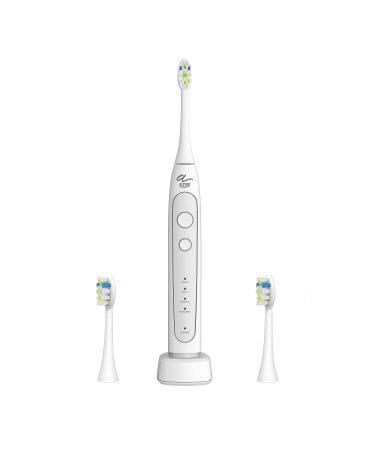 Altego Ultra Sonic Electric Toothbrush for Adults - Rechargeable Toothbrush with Charging Dock 2 Detachable Tooth Brush Heads - 4 Modes Smart Timer - 2 Minute Timer