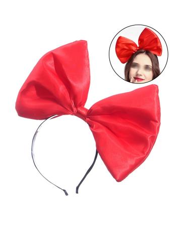 Frcolor Super Large Red Bowknot Headband Women and Girls' Hair Hoop Bow Headdress Hair Accessories for Party and Cosplay Decoration (Red)