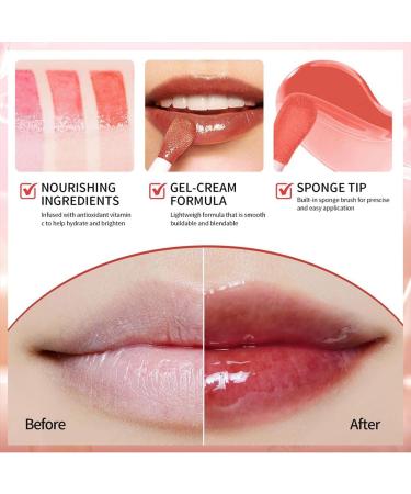 Hydrating Lip Glow Oil - Nourishing Plumping Glossy Balm - Rosewood Tint | Non-Sticky Lip Care 0.2 OZ - Buy Online on GoSupps.com