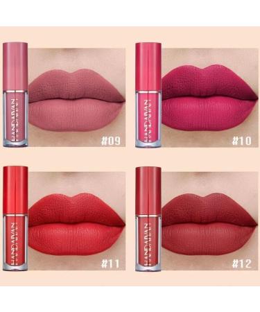 12Pcs Matte Liquid Lipstick Set - Long Lasting Waterproof Lip Gloss for Girls & Women | Perfect Gift Kits in Nude & Dark Red - Buy Online on GoSupps.com