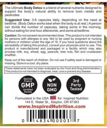 Body Detox & Liver Support - Inspired Nutrition - 180 Capsules - Buy Online on GoSupps.com