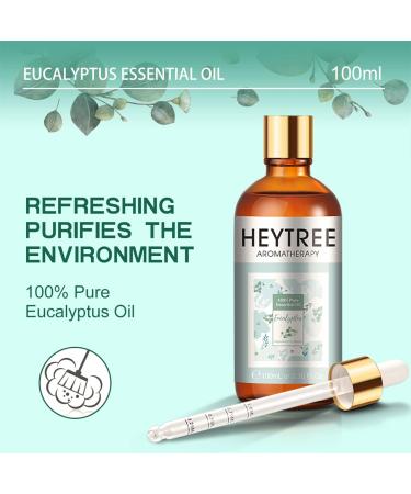 Heytree Eucalyptus Essential Oil 100ml - Breathe Easier Relieve Tension Aromatherapy with Diffuser - Buy Online on GoSupps.com