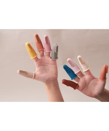 Baby Silicone Finger Toothbrush | BPA Free Dental Care for Newborn | Sensory Development Toy | Choco Color - Buy Online on GoSupps.com