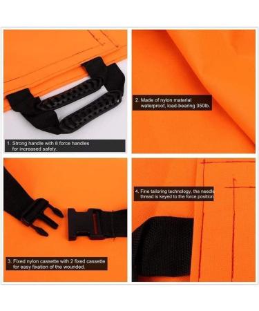 Portable Stretcher Waterproof Soft Stretcher 8 Handles Emergency Rescue Folding Stretcher Back Stretcher Positioning Bed Pad for Household Emergency Work Transfer Sling Orange - Buy Online on GoSupps.com