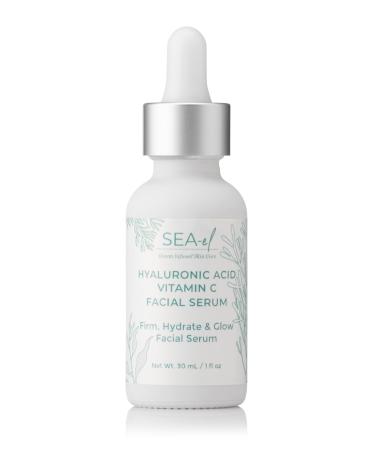 Hyaluronic Acid & Vitamin C Facial Serum Drops Firming Hydration & Glow Anti Aging Face Moisturizer - Daily Wrinkle Diminishing Skin Care for Women & Men Vegan - 1 Fl Oz