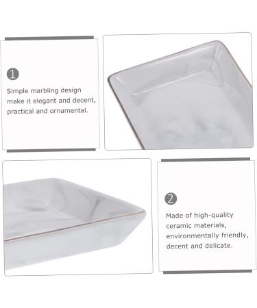 Homsfou 2-Piece Marble Ceramic Tray Set - Multi-Purpose Storage Decor for Valentine's Day - Exquisite Dark Gray 13.8x10.2cm - Buy Online on GoSupps.com