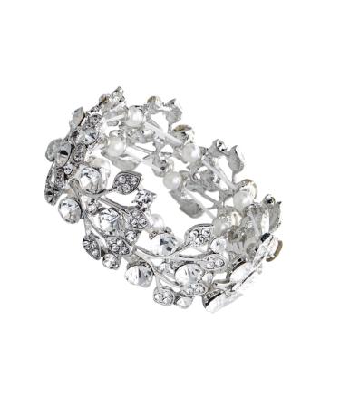 Gatuida pearl tennis bracelet stretchy bracelets chain bracelet for women open bangle bracelet tennis bracelet tennis bracelet cuff bracelet made of rhinestone arm loops.