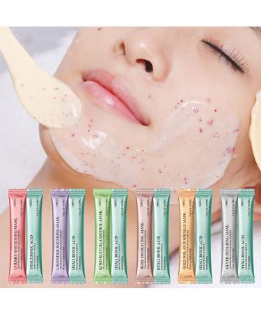 Diy Spa Rose Hyaluronic Acid Hydro Jelly Facial Mask Powder Collagen Vitamin C Peel off Rubber Face Mask - 12 Sacks - Buy Online on GoSupps.com