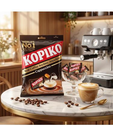 Kopiko Cappuccino Coffee Candy 1050 g (300 bonbons) - Bonbons halal au caf fa on cappuccino - Grand format - Go t caf cr meux - Sachets individuels - Buy Online on GoSupps.com