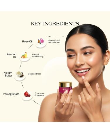 Ashpveda Ayurvedic Rose Petal Lip Balm For Dry & Chapped Lips With Kokum Fruit Rose Flowers and Almond Oil | Lip UV Protection & Nourishment | Lip Balm with SPF for Soft Pink Lips - Buy Online on GoSupps.com