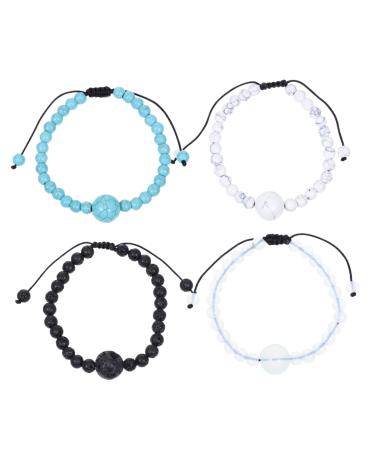 GARVALON 4pcs Anti Motion Sickness Bracelet Turquoise Jewelry Sports Glasses Handmade Bracelets Lava Bead Bracelet Morning Sickness Bracelets Travel Sickness Elegant Bracelet Volcanic Rock