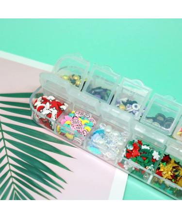 RT 12Grids Slime Beads Box Rhinstone Pearl Fruits Slices Sprinkles for Craft DIY Crystal Mud Filler Accessories Nailart Decoration Y420 (Color : A) - Buy Online on GoSupps.com