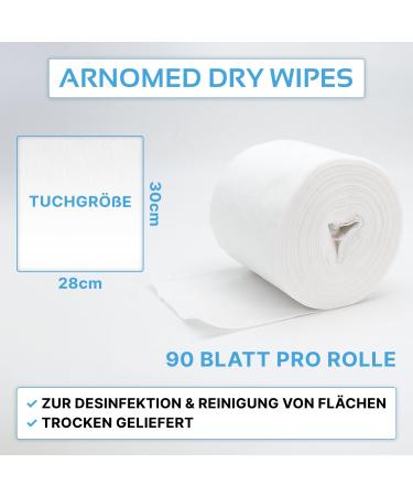 Arnomed Dry Disinfection Wipes - 90 Lint-Free Towels for Scratch-Free Cleaning | International Shipping Available - Buy Online on GoSupps.com