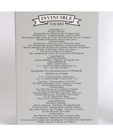 Invicible Spray Cologne - Eau De Parfum for Men - 3.4 fl.oz - Buy Online on GoSupps.com