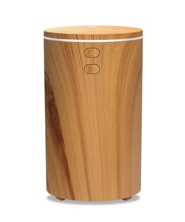 muson Mini Essential Oil Diffuser Aroma Cool Mist Humidifier for Car Office Travel with Colorful Mood Lights, USB Powered, Ultra Quiet, Auto Shutoff, 100 ml, Wood Grain