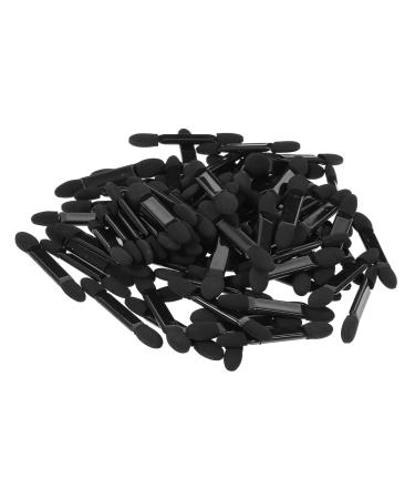 100pcs eyebrow applicator brush eye shadow brush women eyeshadow eye shadow applicator eye makeup beauty sponge makeup eyeshadow brush sponge cover Miss double sided Size 1 Black