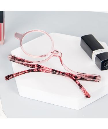 MMOWW Makeup Reading Glasses - Flip-Down Single Lens Rotating Glasses (Pink 3.0) - Women's Magnifying Makeup Glasses - Buy Online on GoSupps.com