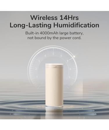JISULIFE 500ml Portable Mini Cool Mist Humidifier for Bedroom - Quiet, Dual Mist Ports, Auto Shut-Off - Ideal for Baby Bedside, Travel, Plant, Car - Brown - Buy Online on GoSupps.com