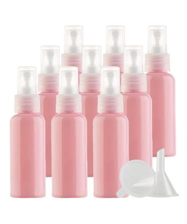 TIANZD 12 Pieces 50ml 1.7 oz Lightproof Pink Spray Bottles Plastic Fine Mist Spray Bottles Refillable Bottle for Cosmetic Perfume Cleaning Travel with 1x Funnels Pink 50ml