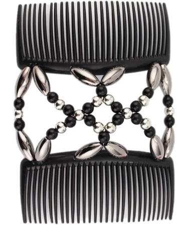 Beads Hair Combs Magic Stretchy Double Comb Hair Clips Elastic Hairpins Accessories Clips Barrettes - Buy Online on GoSupps.com